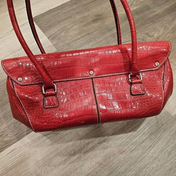Red Faux Crocodile Leather Y2K Shoulder bag - Picture 5 of 9